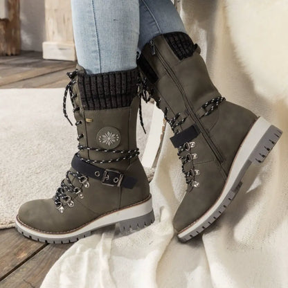 Simone | Women's Knit-Cuff Winter Snow Boots