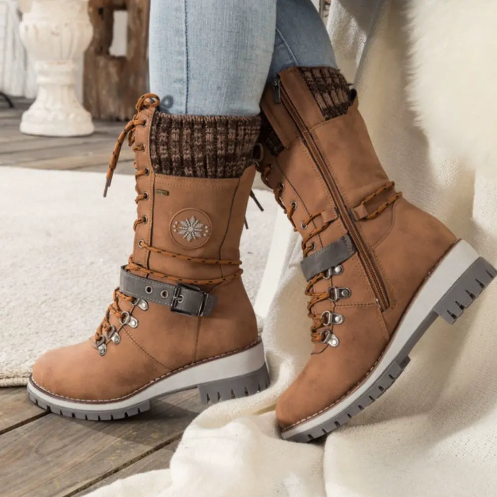 Simone | Women's Knit-Cuff Winter Snow Boots