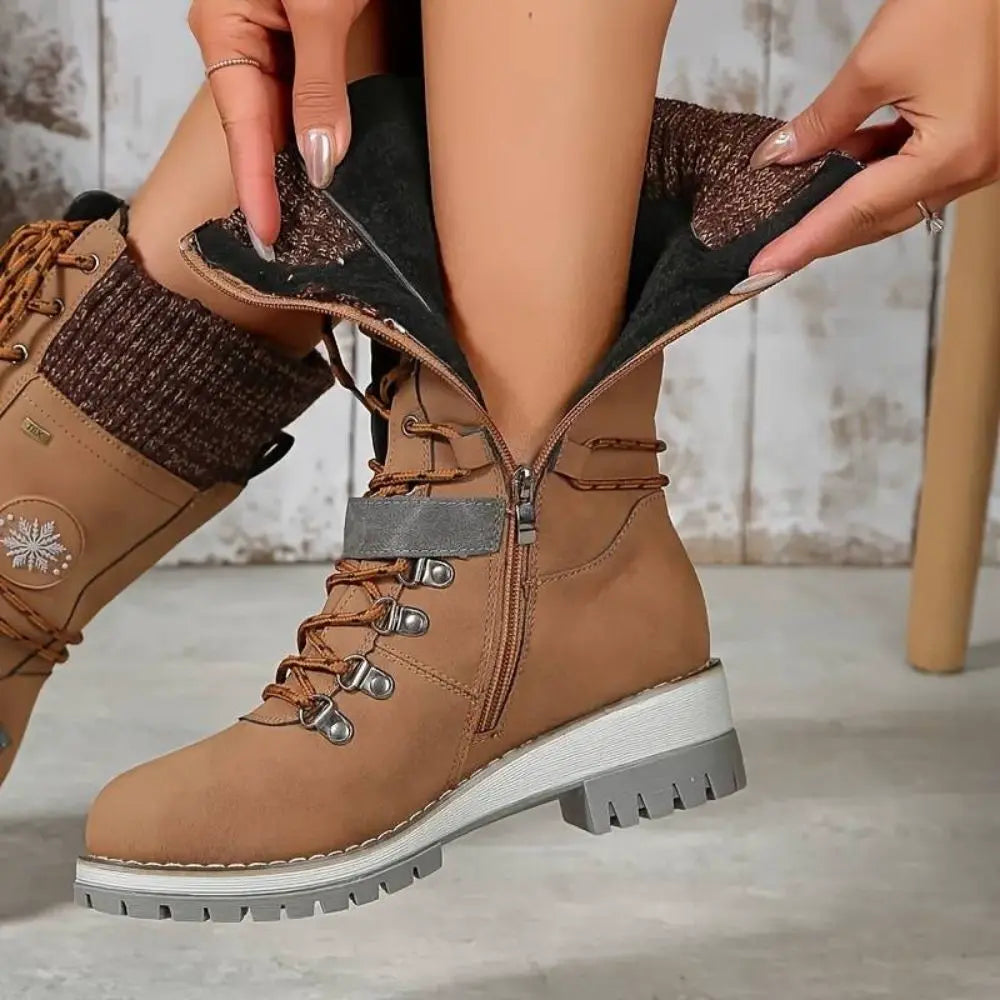 Simone | Women's Knit-Cuff Winter Snow Boots