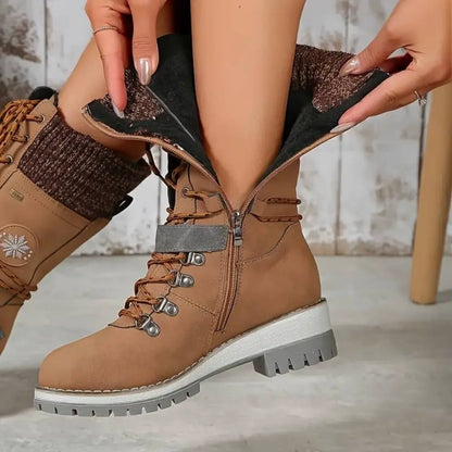 Simone | Women's Knit-Cuff Winter Snow Boots