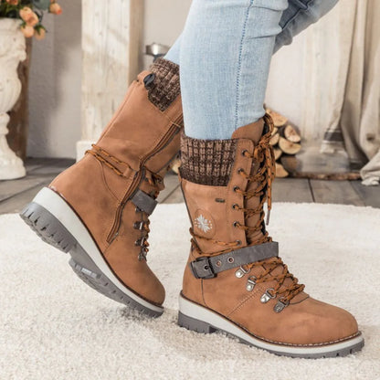 Simone | Women's Knit-Cuff Winter Snow Boots