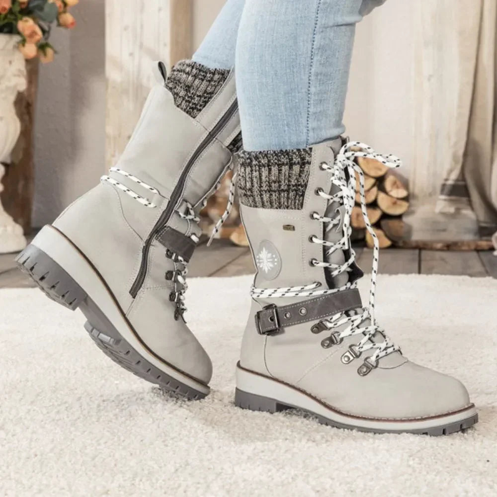 Simone | Women's Knit-Cuff Winter Snow Boots