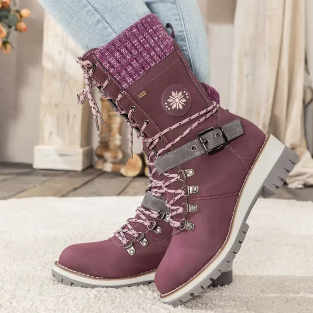 Simone | Women's Knit-Cuff Winter Snow Boots