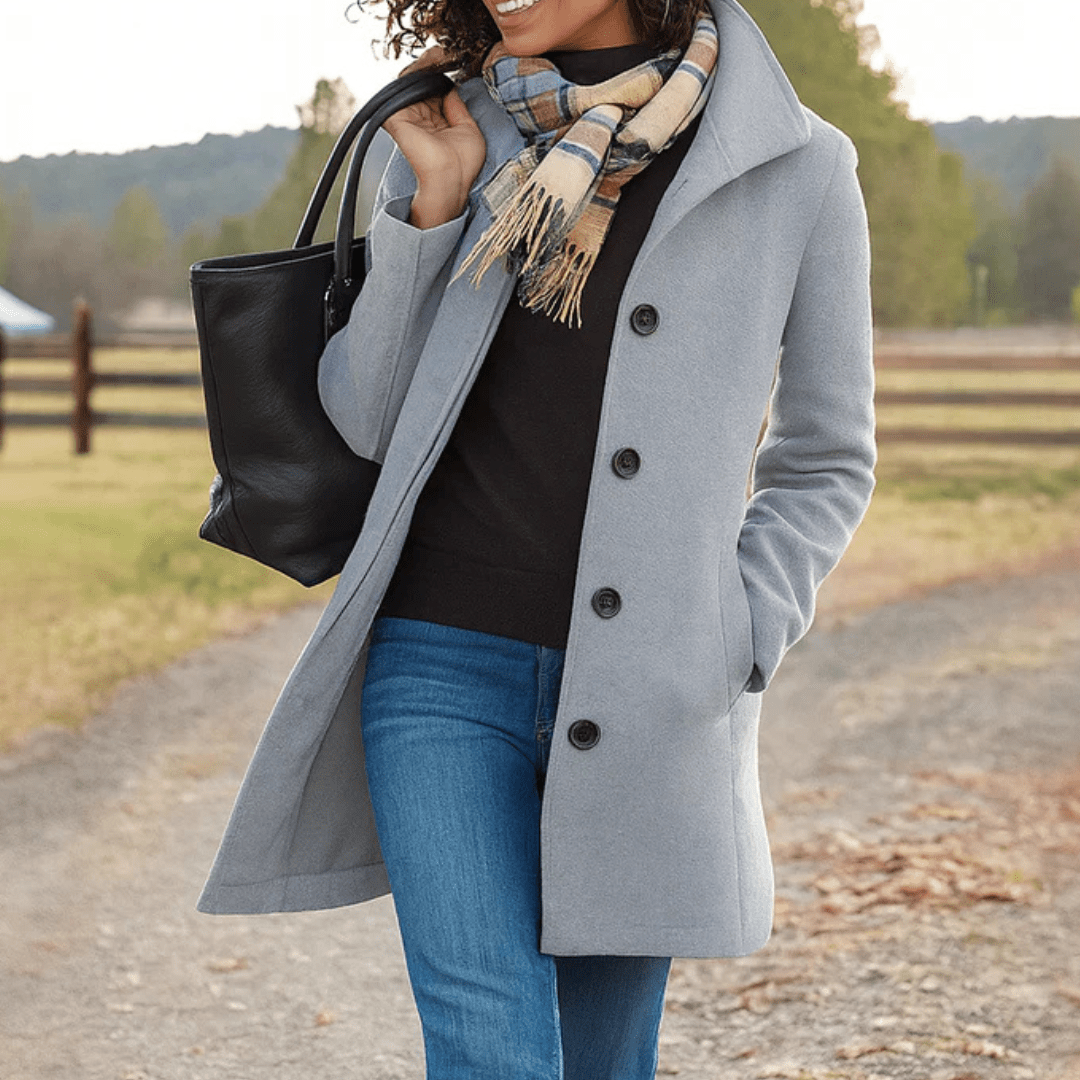 Shayna | Women's Classic Winter Button-Front Coat
