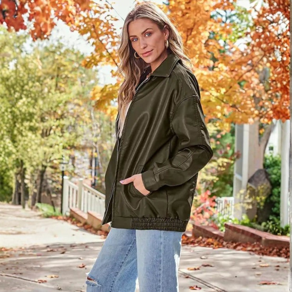 Julia | Women's Relaxed Fit Lapel Zip Jacket