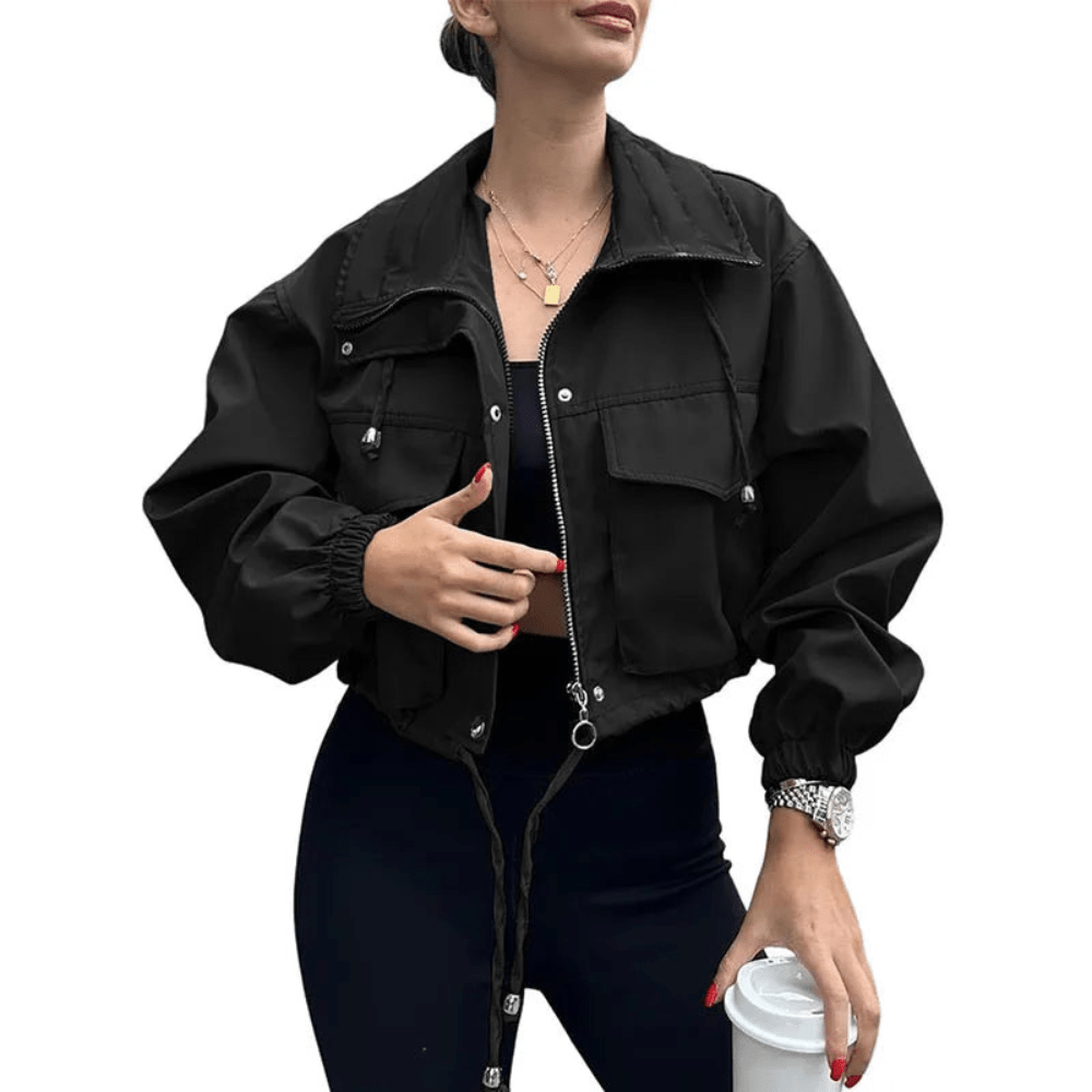 Audrey | Chaqueta utilitaria de cuello alto para mujer con bolsillos