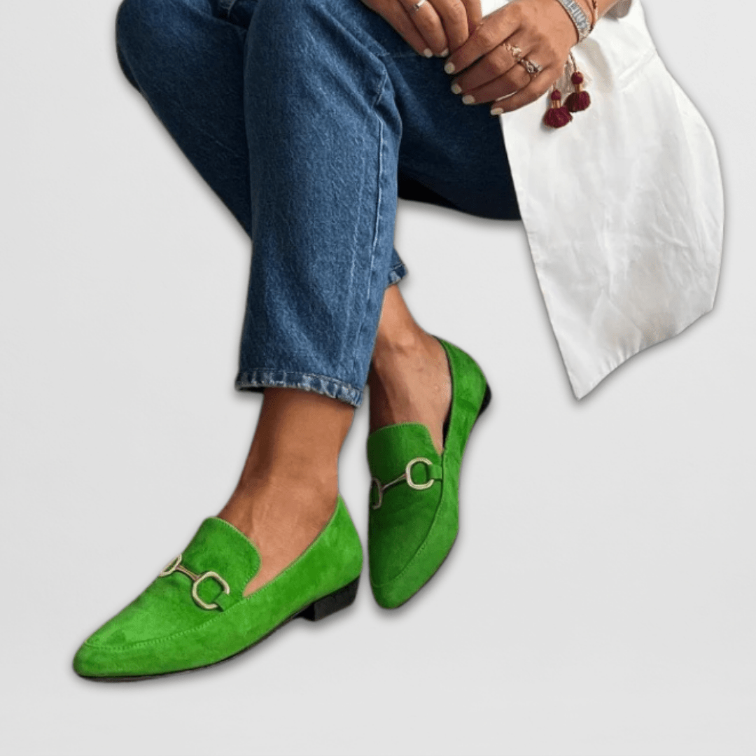 Cathy | Women's Pointed Toe Metal Detail Slip-On Loafers