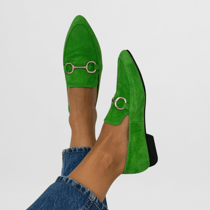 Cathy | Women's Pointed Toe Metal Detail Slip-On Loafers