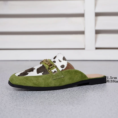 Nevaeh | Women's Square Toe Slip-On Mule Loafer Flats