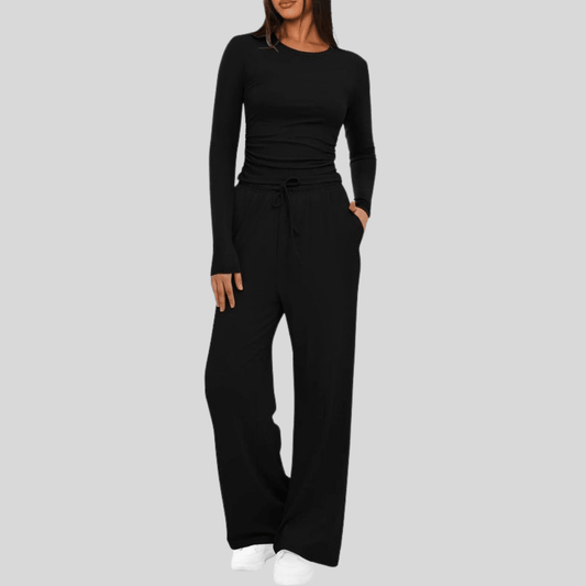 Erica | Women's Asymmetrical Wide-Leg Trousers Set