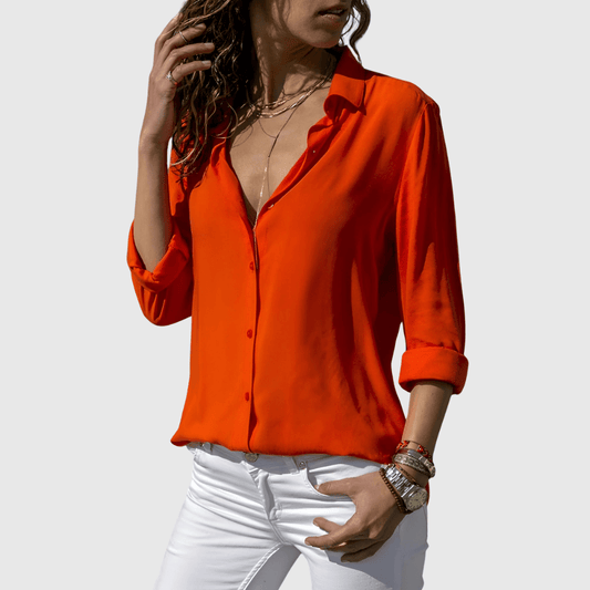 Monique | Women's Flowing V-Neck Relaxed Fit Blouse