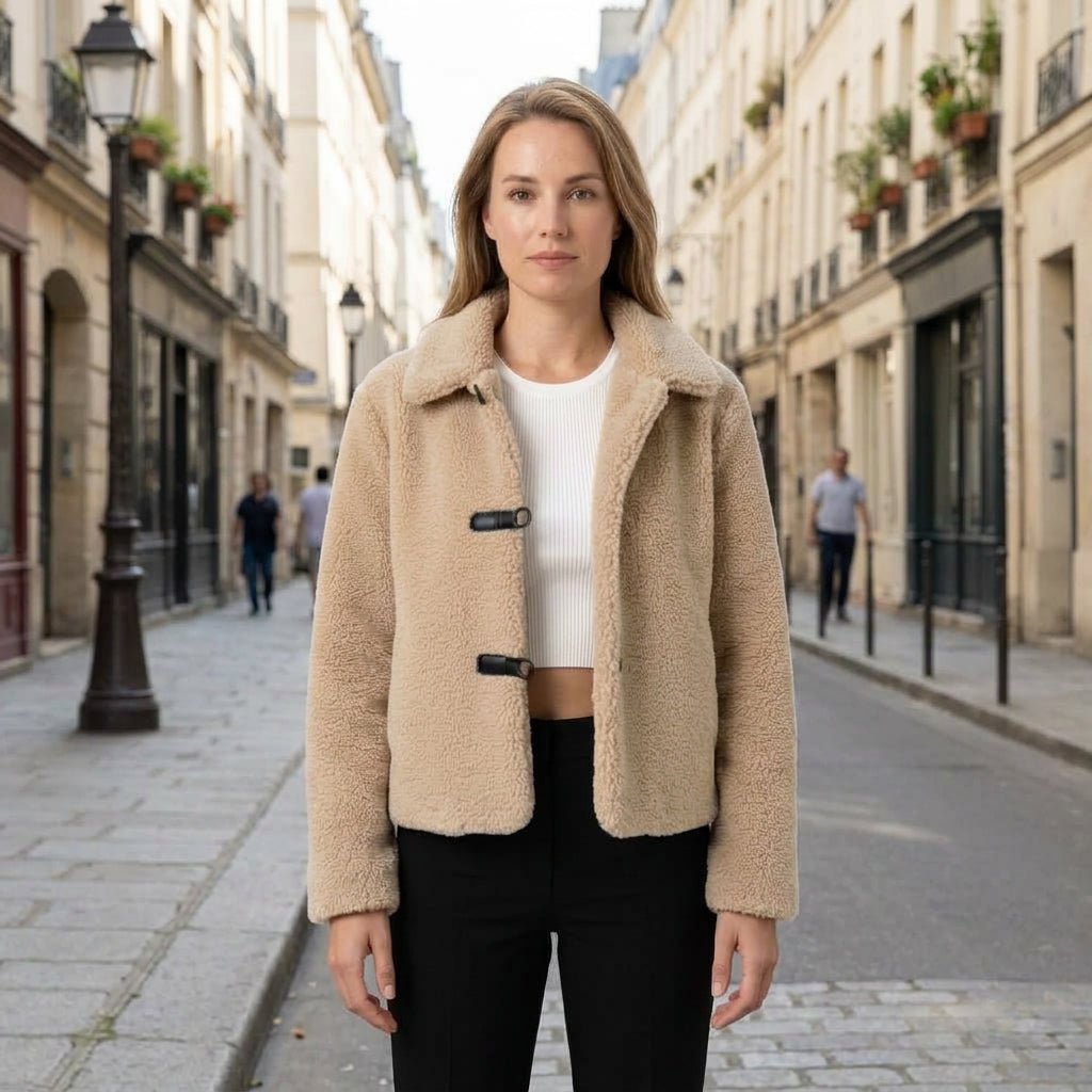Dayna | Damen-Cropped-Jacke mit Kragen und Taillenlänge