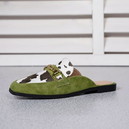 Nevaeh | Women's Square Toe Slip-On Mule Loafer Flats