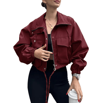 Audrey | Chaqueta utilitaria de cuello alto para mujer con bolsillos