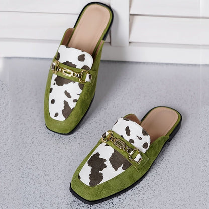 Nevaeh | Women's Square Toe Slip-On Mule Loafer Flats