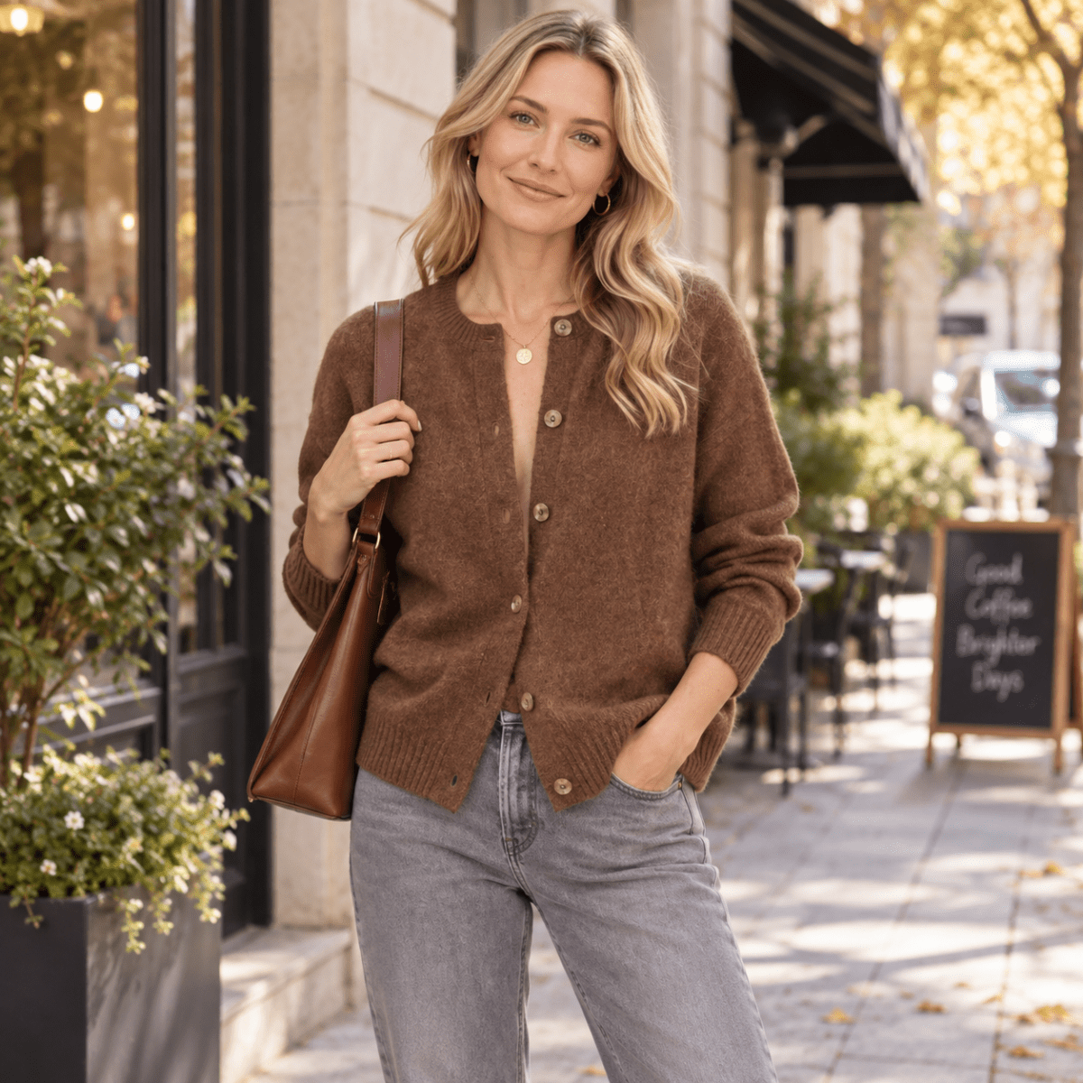 Leanna | Women's Oversized Button-Up Layering Cardigan