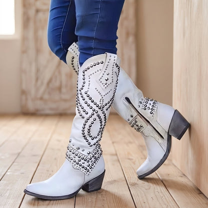 Annette | Women's Western Knee-High Block-Heel Boots