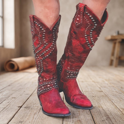 Annette | Women's Western Knee-High Block-Heel Boots