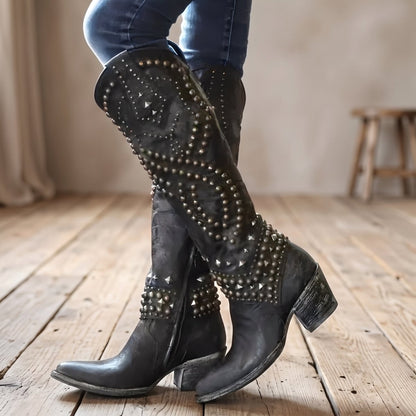 Annette | Women's Western Knee-High Block-Heel Boots