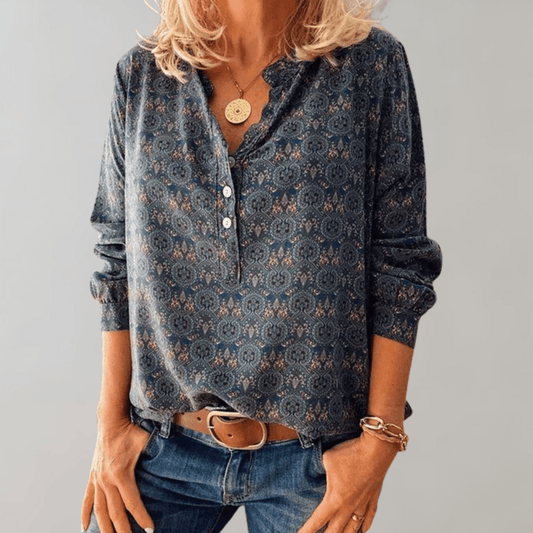 Marilyn | Women's Boho Print Long Sleeve Blouse