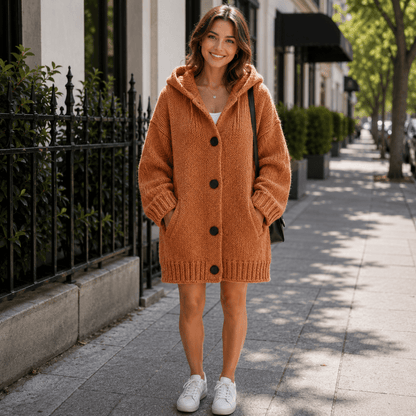 Kristine | Women's Hooded Long-Sleeve Cardigan for Layering