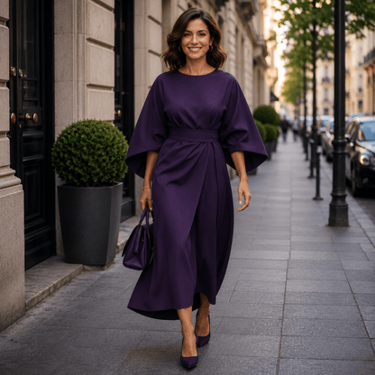 Eileen | Women's Wrap-Front Belted Midi Dress