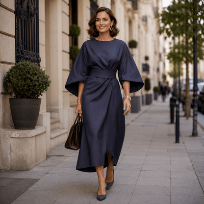 Eileen | Women's Wrap-Front Belted Midi Dress
