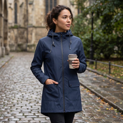 Kelley | Women's Hooded Longline Zip Utility Coat