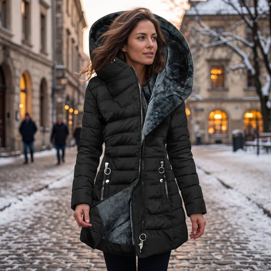 Mandy | Women's Hooded Longline Quilted Winter Coat