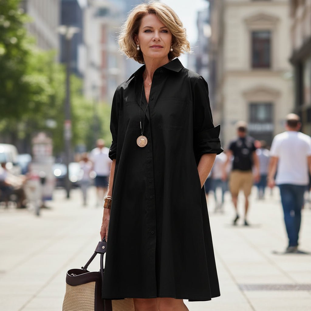 Shawna | Women's A-Line Shirt Dress with Pockets