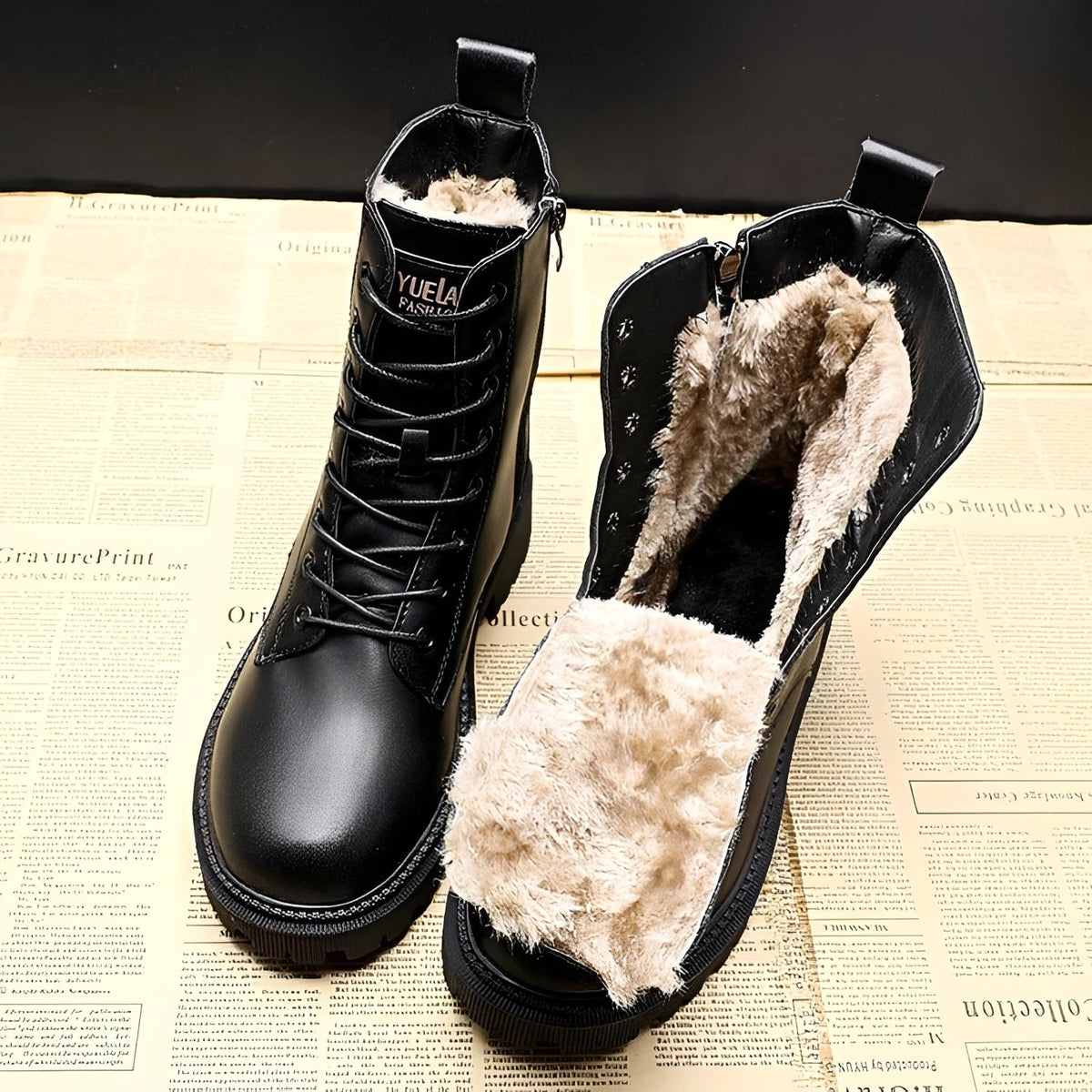 Kiera | Women's Black Winter Cold-Weather Boots