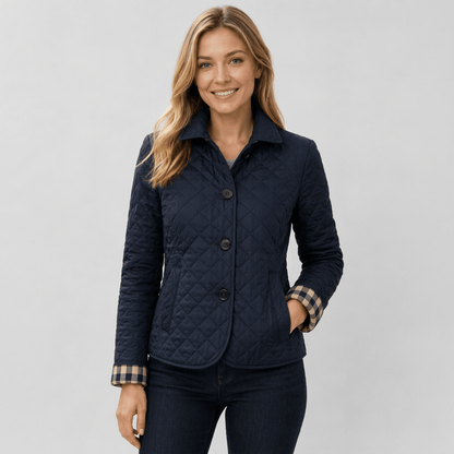 Jena | Women's Quilted Button-Front Collared Jacket