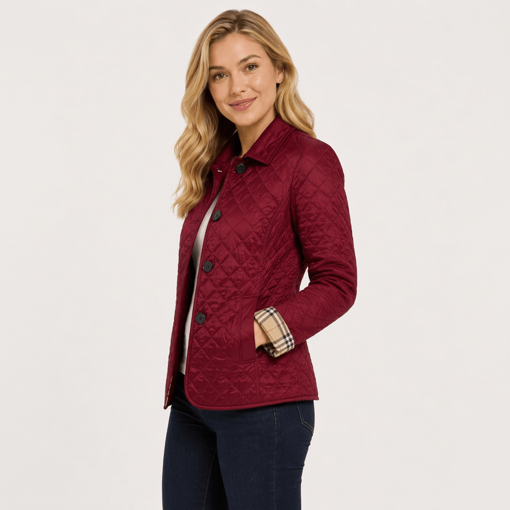 Jena | Women's Quilted Button-Front Collared Jacket