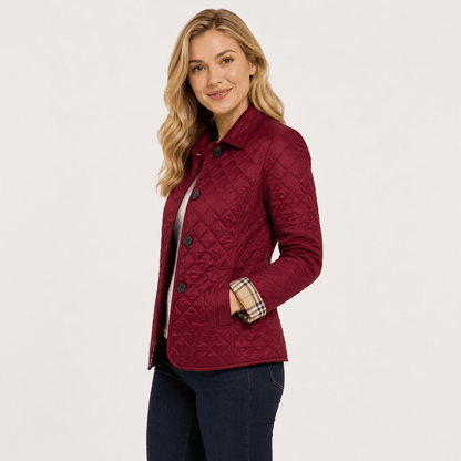 Jena | Women's Quilted Button-Front Collared Jacket