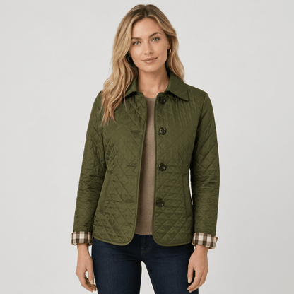 Jena | Women's Quilted Button-Front Collared Jacket