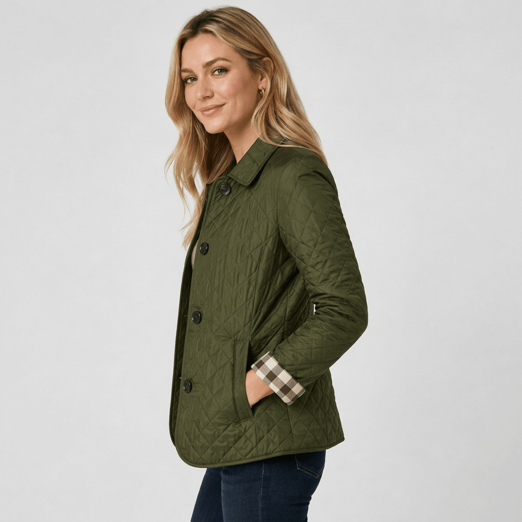 Jena | Women's Quilted Button-Front Collared Jacket