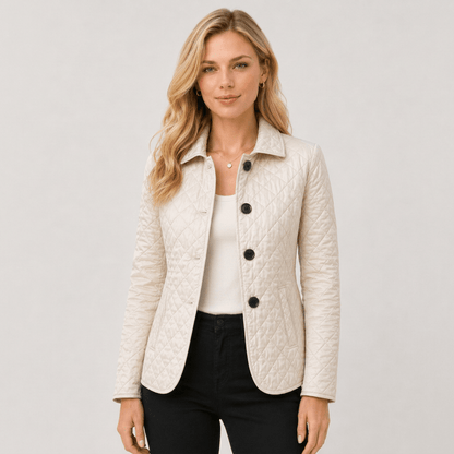 Jena | Women's Quilted Button-Front Collared Jacket