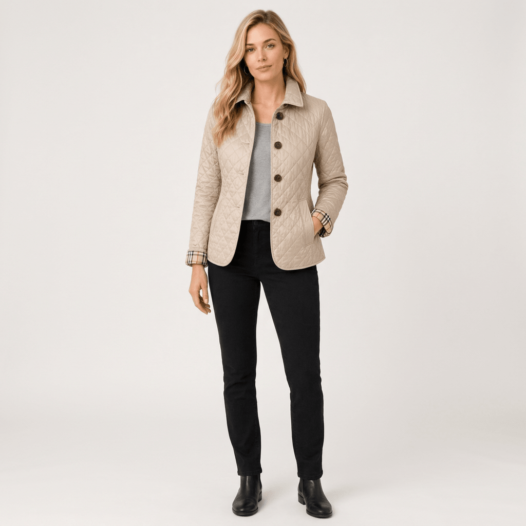 Jena | Women's Quilted Button-Front Collared Jacket