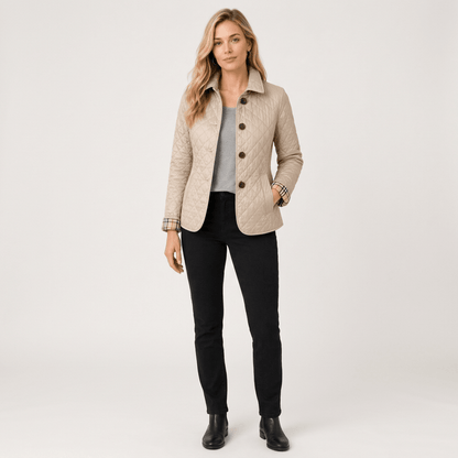 Jena | Women's Quilted Button-Front Collared Jacket