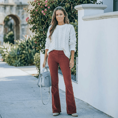 Liza | Pantalones acampanados de pana para mujer de cintura alta