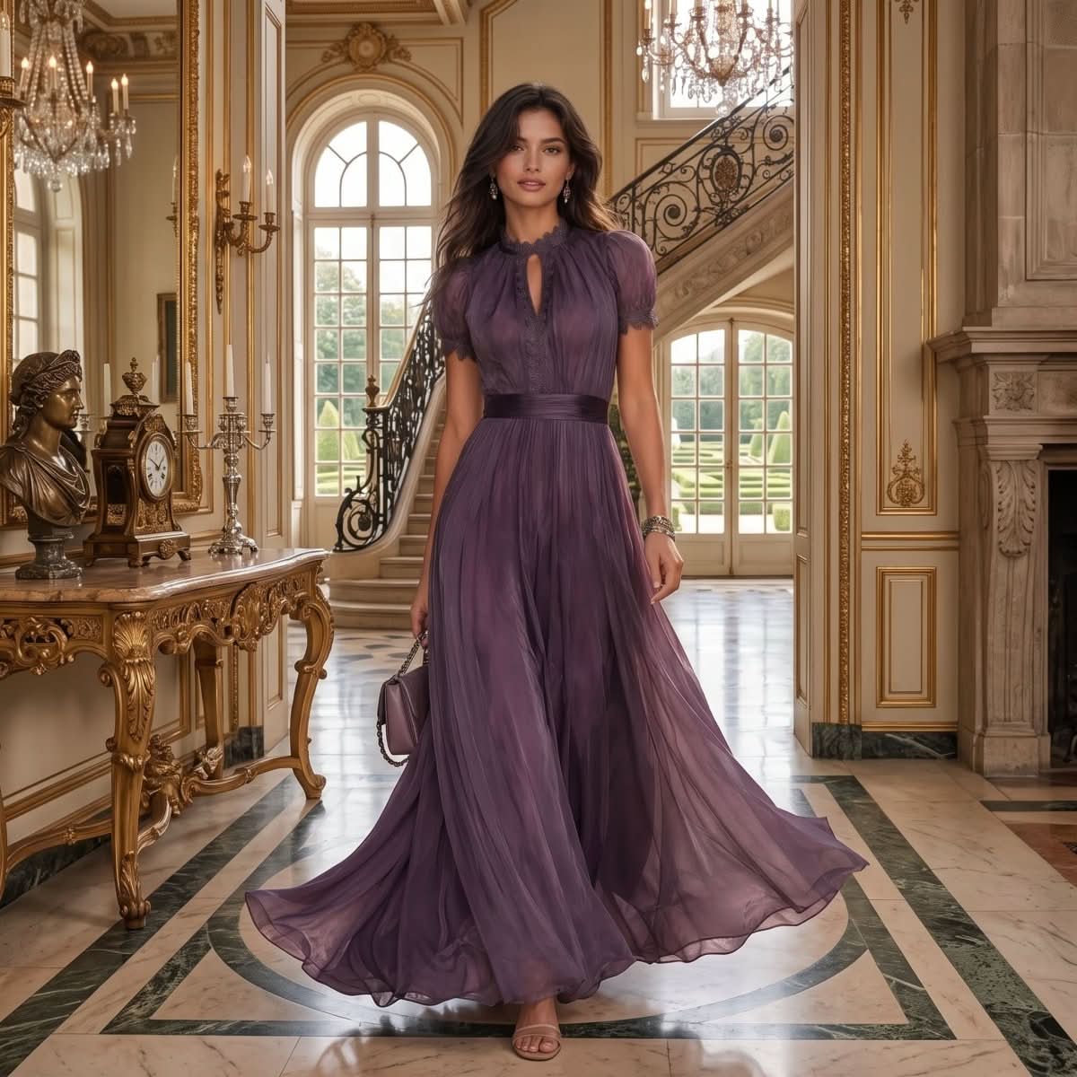 Kathy | Women's Pleated Formal Occasion Maxi Dress
