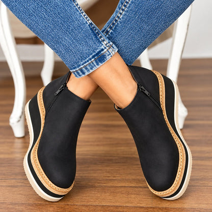 Hollie | Women's Platform Wedge Ankle Boots