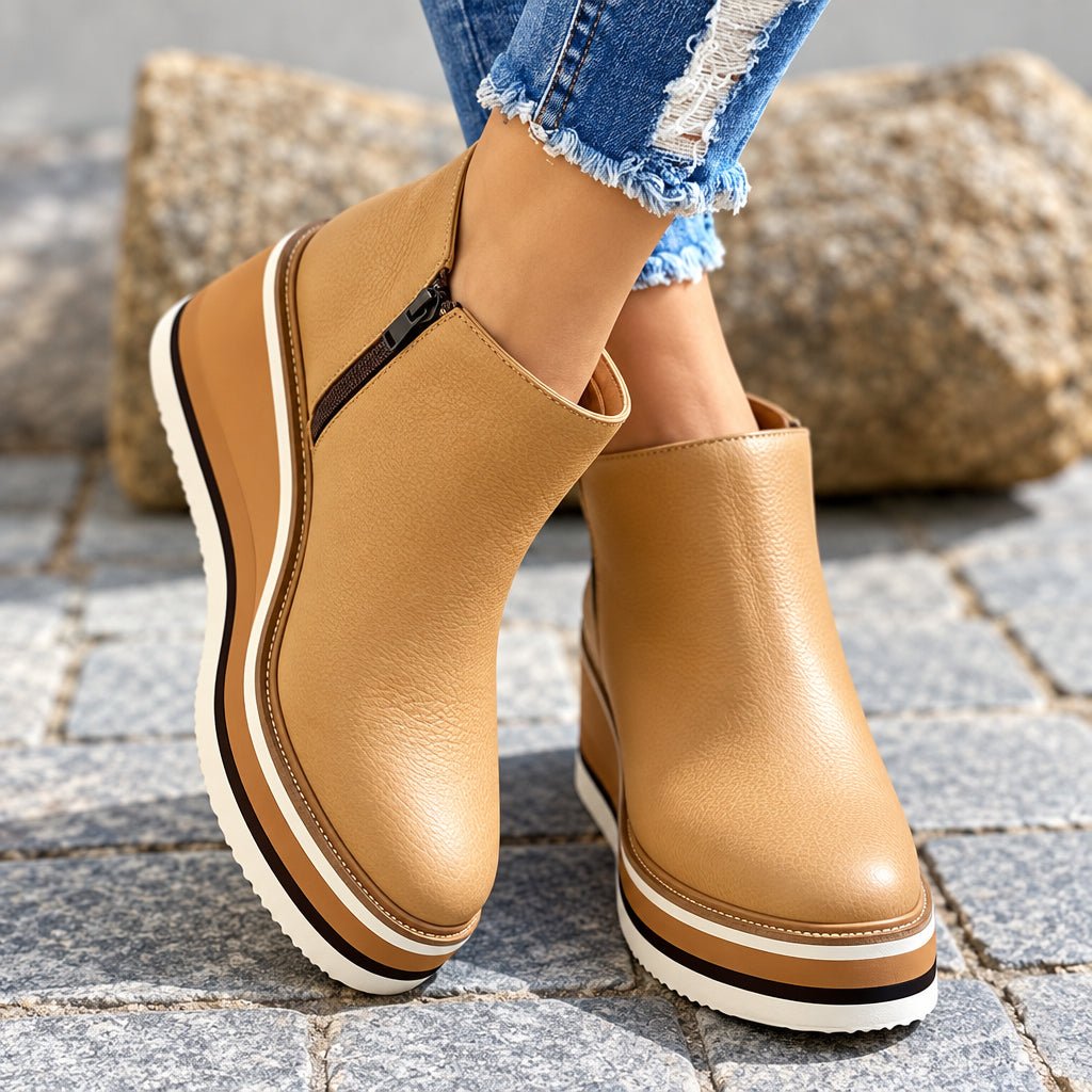 Hollie | Women's Platform Wedge Ankle Boots