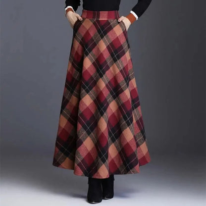 Katelyn | Women's Plaid High-Waisted Winter Skirt