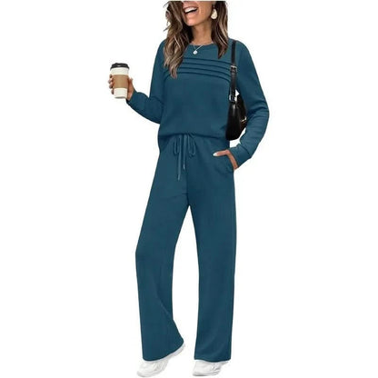 Kaitlyn | Women's Long Sleeve Wide Leg Trousers Set