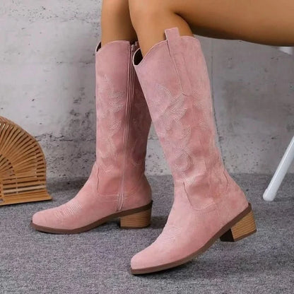 Rachel | Women's Embroidered Knee High Cowboy Boots
