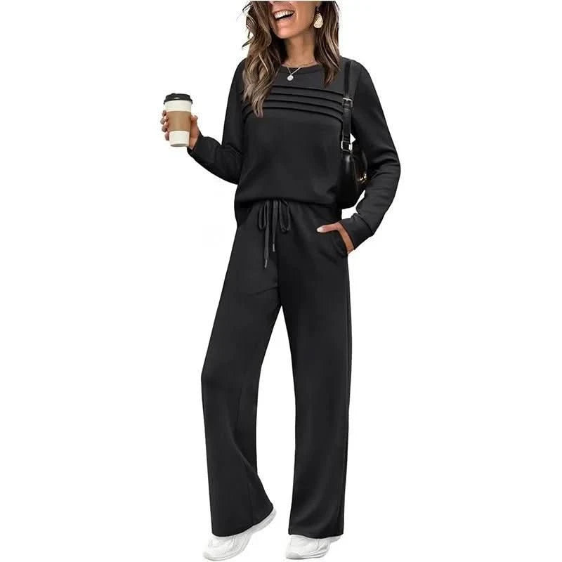Kaitlyn | Women's Long Sleeve Wide Leg Trousers Set