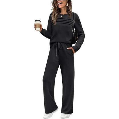 Kaitlyn | Women's Long Sleeve Wide Leg Trousers Set