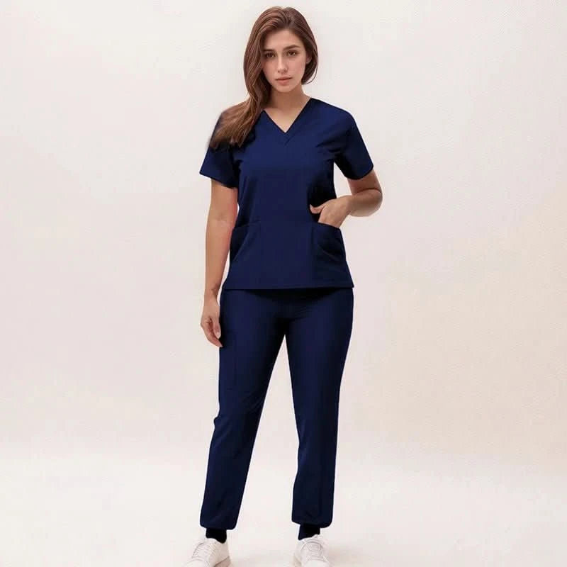 Brenda | Medizinisches Kasack-Set mit V-Ausschnitt und Jogginghose für Damen