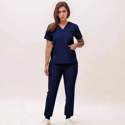 Brenda | Medizinisches Kasack-Set mit V-Ausschnitt und Jogginghose für Damen